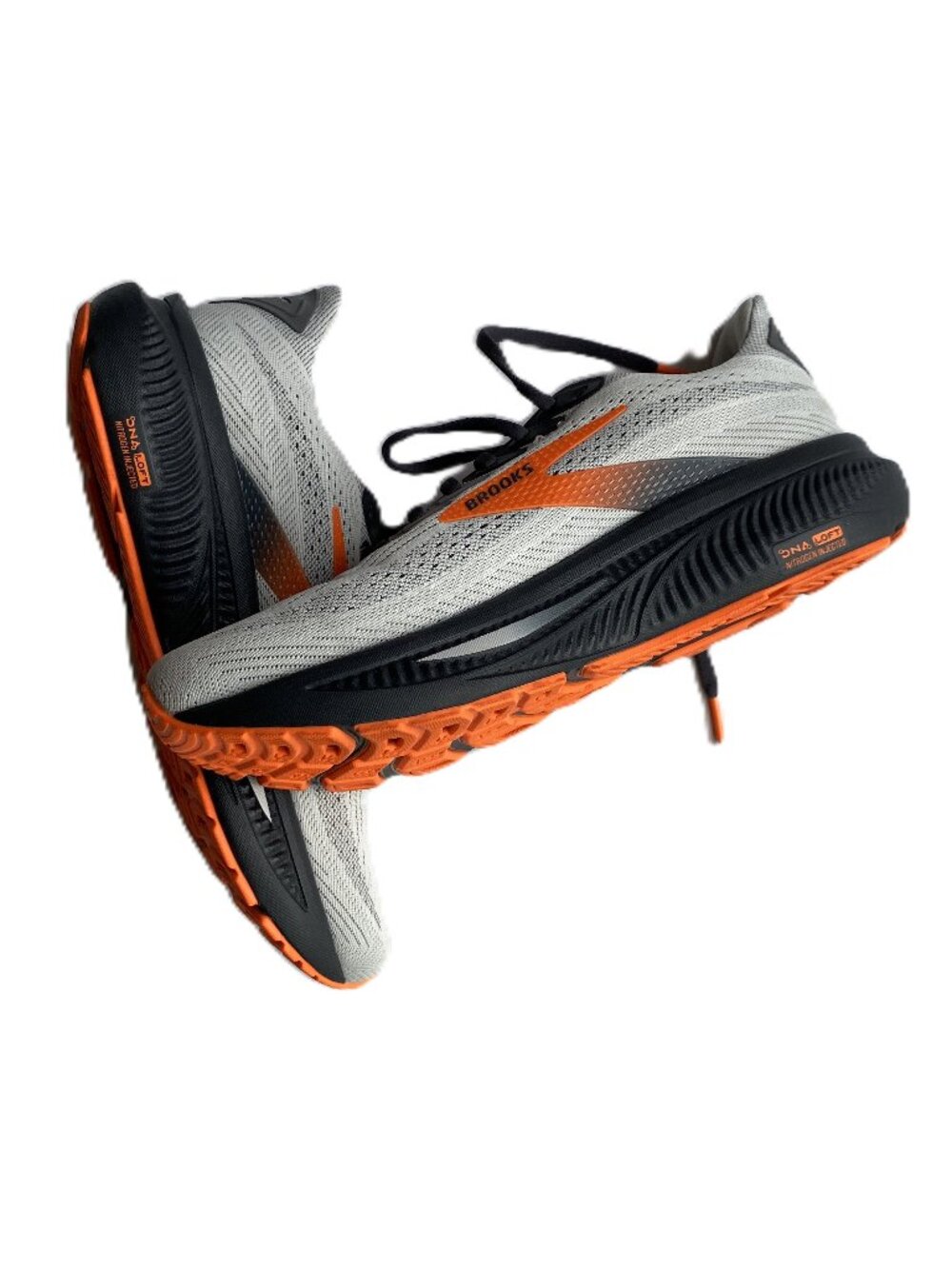 Brooks US 9 Wide NEW Men's Athletic Shoes Gray /Orange